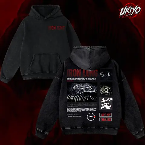 Iron Lung Horror Movie Double Sided Washed T-shirt Hoodie Sweatshirt Tank top - Premium 100% Cotton Apparel | Horror Film Streetwear graphic tee merch unisex oversized top