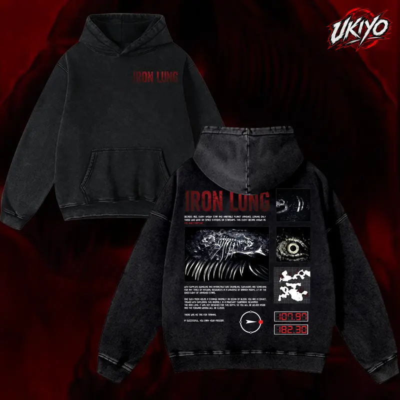 Iron Lung Horror Movie Double Sided Washed T-shirt Hoodie Sweatshirt Tank top - Premium 100% Cotton Apparel | Horror Film Streetwear graphic tee merch unisex oversized top