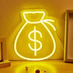 Usd Dollar LED Neon Light Sign, Wall and Desktop Decor, USB Powered, Dimmable, Ideal for Store, Bedroom, Bar, Wedding, Party Decoration