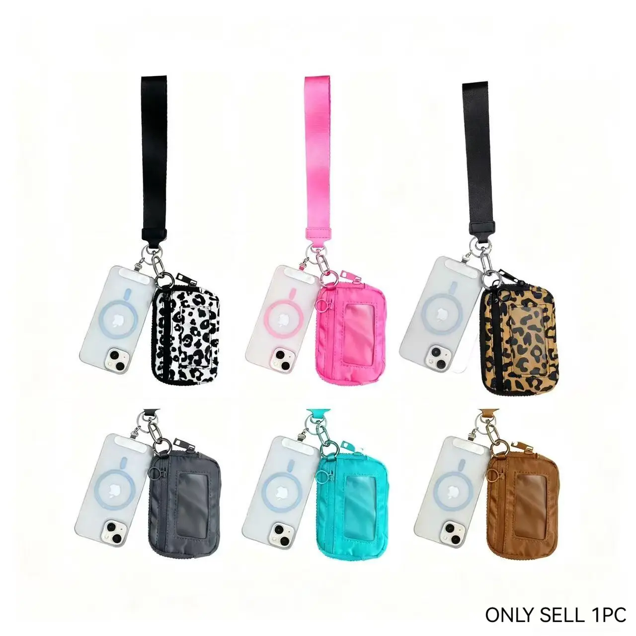 1 piece of wallet-integrated phone strap, window-style wallet phone strap, suitable for ID-holding phone straps, wallets, Christmas and Mother's Day gifts, Wallet Phone Lanyard, Cell Phone Accessories
