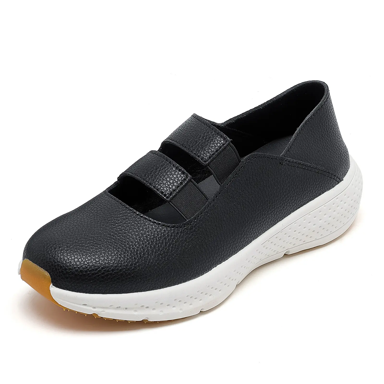 hikwuz Women's Slip On Walking Shoes - Comfortable Fashion Sneakers with Embroidered Stitching, Lightweight Breathable Loafers, All Day Support Nursing Work Shoes Black