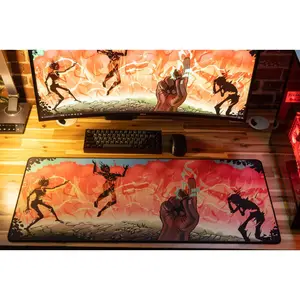 “Rawzu” Mouse Pad, Large Gaming Desk Mat, Non Slip Rubber Base, Smooth Surface For PC Gaming, High Resolution Print, Gift For Gamers And Content Creators