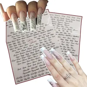 Perfect Calligraphy Art Nail Decals for Fully Booked Nail Techs - FULL Nail Decal Application Kit for Beginners & Busy Nail Techs - How to apply nail decals - Calligraphy Nail Decals - Trendy Nail Art - 3 PCS - Nail Inspo - SATIN SCRIPTS