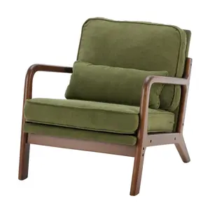 Mid Century Modern Chair, Accent Chair with Arms and Waist Cushion, Reading Chairs for Adults, Lounge Chair for Living Room and Bedroom, Solid Wooden Frame Mid Century Modern Chair, Accent Chair with Arms and Waist Cushion, Reading Chairs for Adults, Lounge Chair for Living Room and Bedroom, Solid Wooden Frame