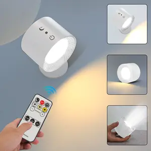 Modern Magnetic Wall Lamp USB Rechargeable Stepless Dimming Dimmable Wall Lamp Magnetic Wall Sconce For Bestfriend Gifts Indoor Wall Lamps Remote Control Night Light  Hallway Lamp Thanksgiving Day Easter Decorations Wall Sconce