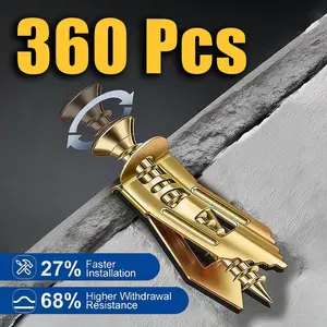 Kitchen & Living Room 120/240/360 PCS Self‑Drilling Drywall Anchors Screws Pack, Galvanized Wall Fasteners, Drill‑Free Install, 66LB Capacity for Home Tidying