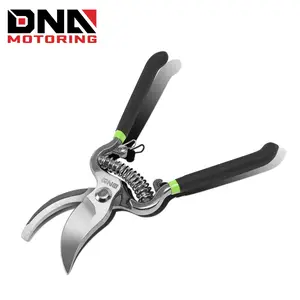 Heavy Duty Steel Curved Blade Pruners, 1 Inch, Garden Pruners with Steel Blade Design, Green / Black Vinyl Grips Handle