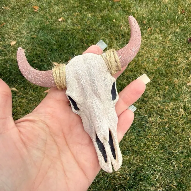 Bull skull 3D car freshie air freshener hand painted