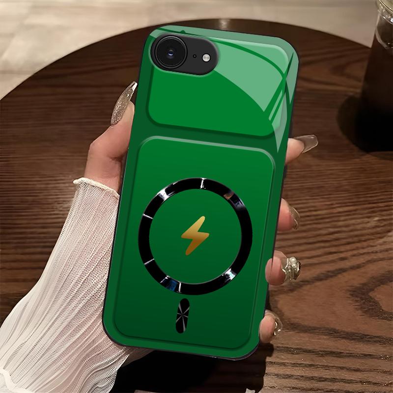 Lightning Bolt Design Gloss MagSafe Compatible Shockproof Protective Cover with Precision Magnet Ring for [iPhone 16e] 952