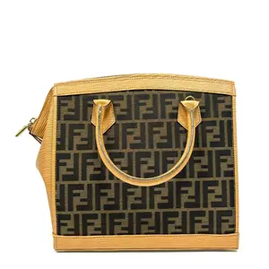 Pre-owned FENDI Zucca FF Monogram Zip Tote, Base Length 26cmN22924072
