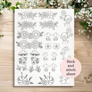 stick and stitch embroidery patterns, full page flowers, mushrooms patterns embroidery mushrooms stencils
