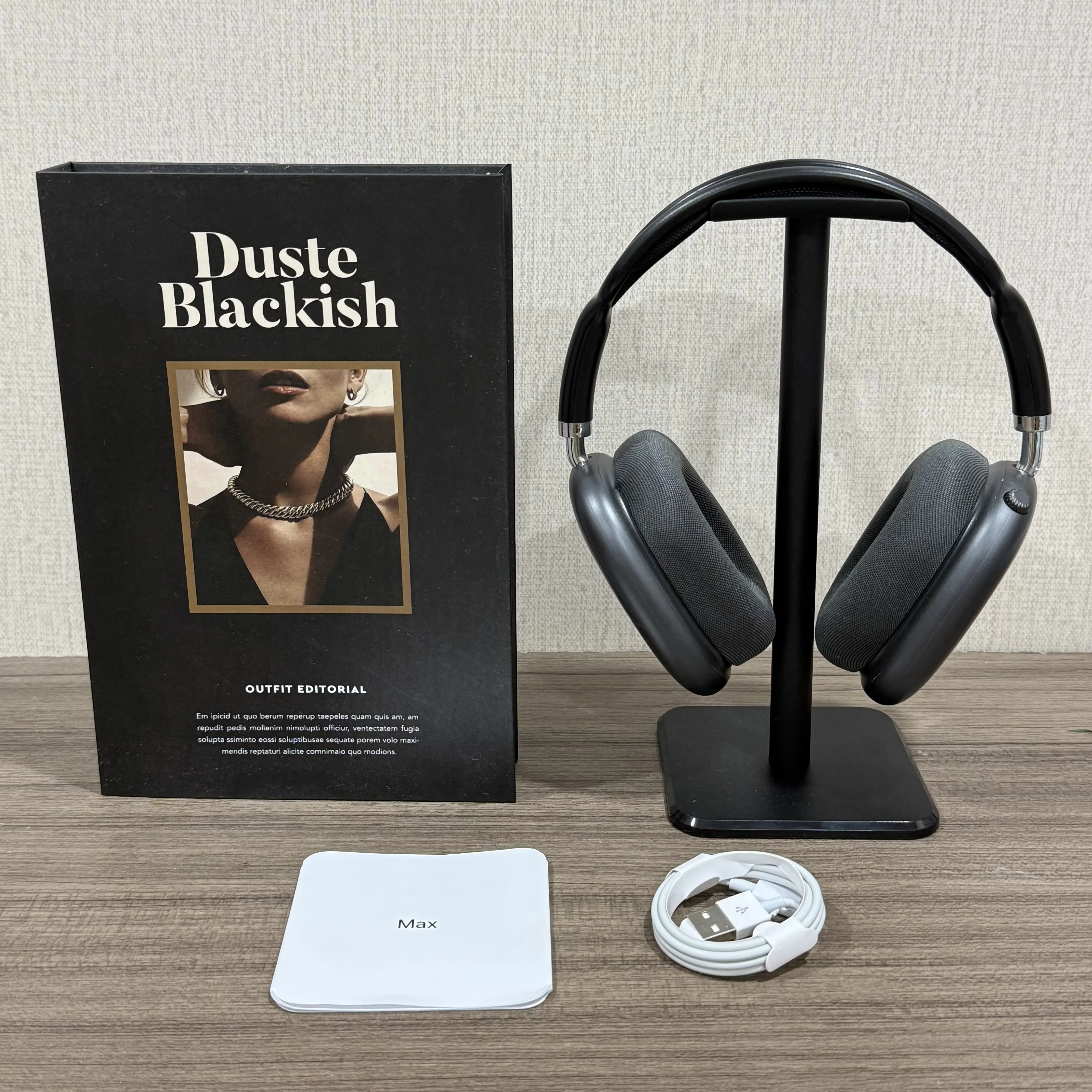 Premium MAXPRO5 Over Ear Wireless Bluetooth Headphones, Magnetic Detachable Ear Cups, Silky Comfort Fit, Hi-Fi Stereo Noise Isolation Headset, Complete Accessories with Protective Leather Case and Type-C Charging Cable, Stylish Headphones for Daily Outfit
