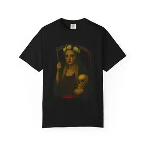 Blood Tears & Bone The Floral Reaper, Dead Thread Collective Gothic Art Unisex T-Shirt, Edgy Graphic Tee, Halloween Shirt, Death-Themed