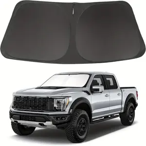 [1pc Polyester Sunshade] Polyester 1pc Universal Fit Car Windshield Sunshade | Portable Heat Insulation Front Window Curtain | Summer UV Protection for Trucks and Cars