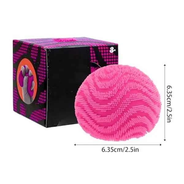 Giant Cloud Fuzz Ball - Ultra-Soft Furry Squishy Stress Ball - Hot Pink Fuzzy Sensory Squeeze Toy for Anxiety Relief - Cute Desk Fidget for Kids & Adults - Perfect Birthday Party Favors & Easter Basket Stuffers