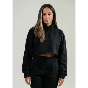 Black Hooded Crop Top