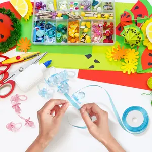 48pcs Party Gift Bag Set, Acrylic Pacifier Decorations, DIY Hanging Charms for Shower & Gender Reveal Parties (blue/ Colors)