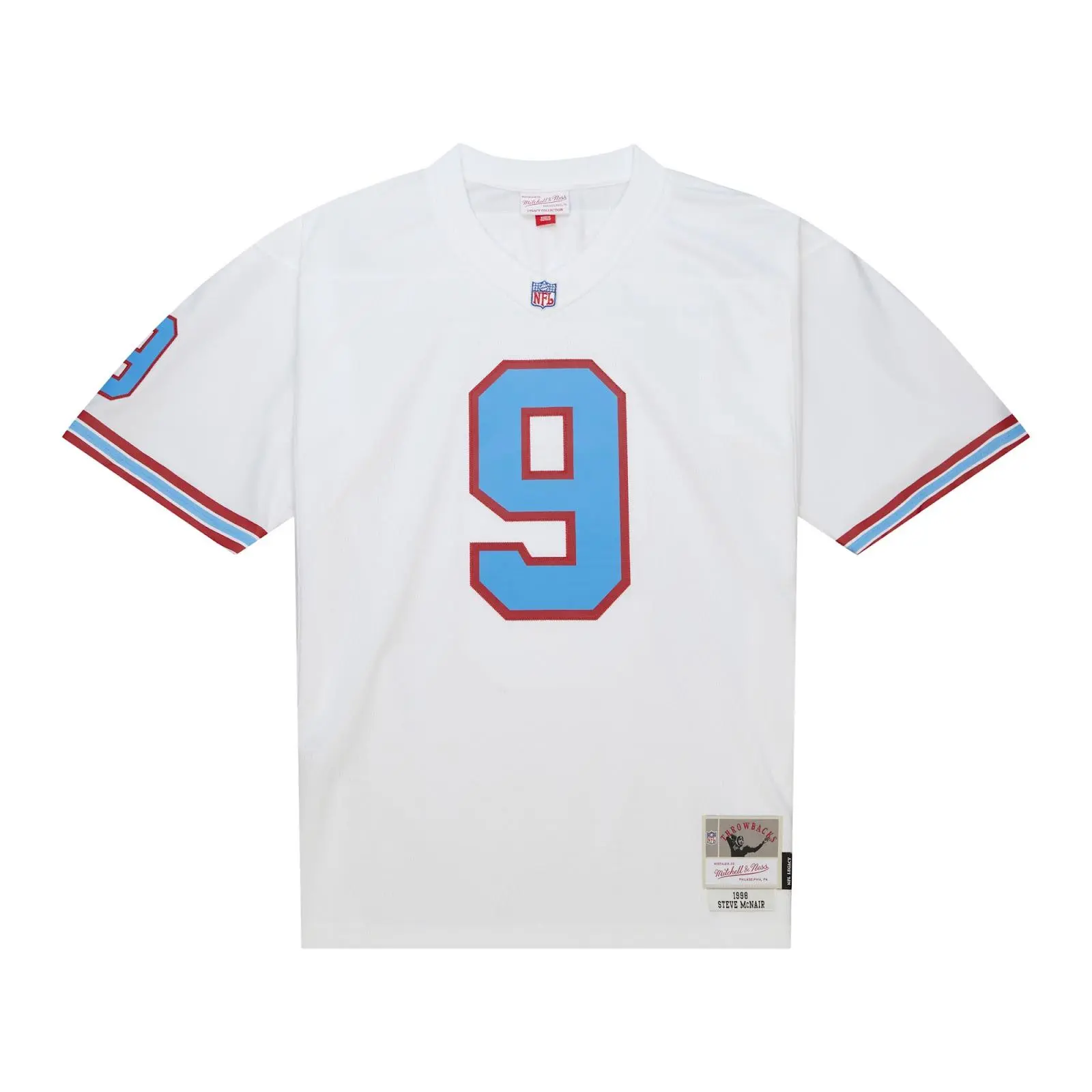 Steve McNair Tennessee Oilers 1998 White Legacy Player Jersey NFL Throwback Mitchell & Ness