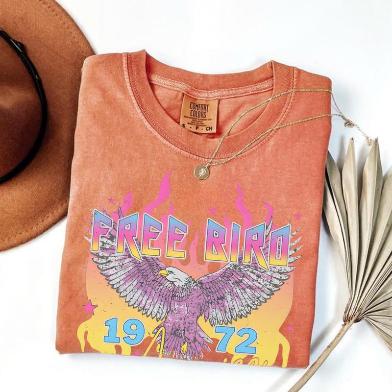 Comfort Colors Free Bird Shirt , Old School Band T-shirt, Retro Music Shirt, Rock Band Tee, Oversized Trendy Shirts for Women