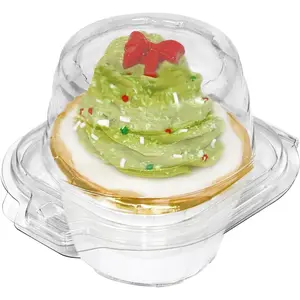 50 count Individual Cupcake Containers, Clear Plastic Cupcake Holders with , Spacious 3" Design for Frosted Cupcakes, Stackable &  for Parties, Baking, Picnics