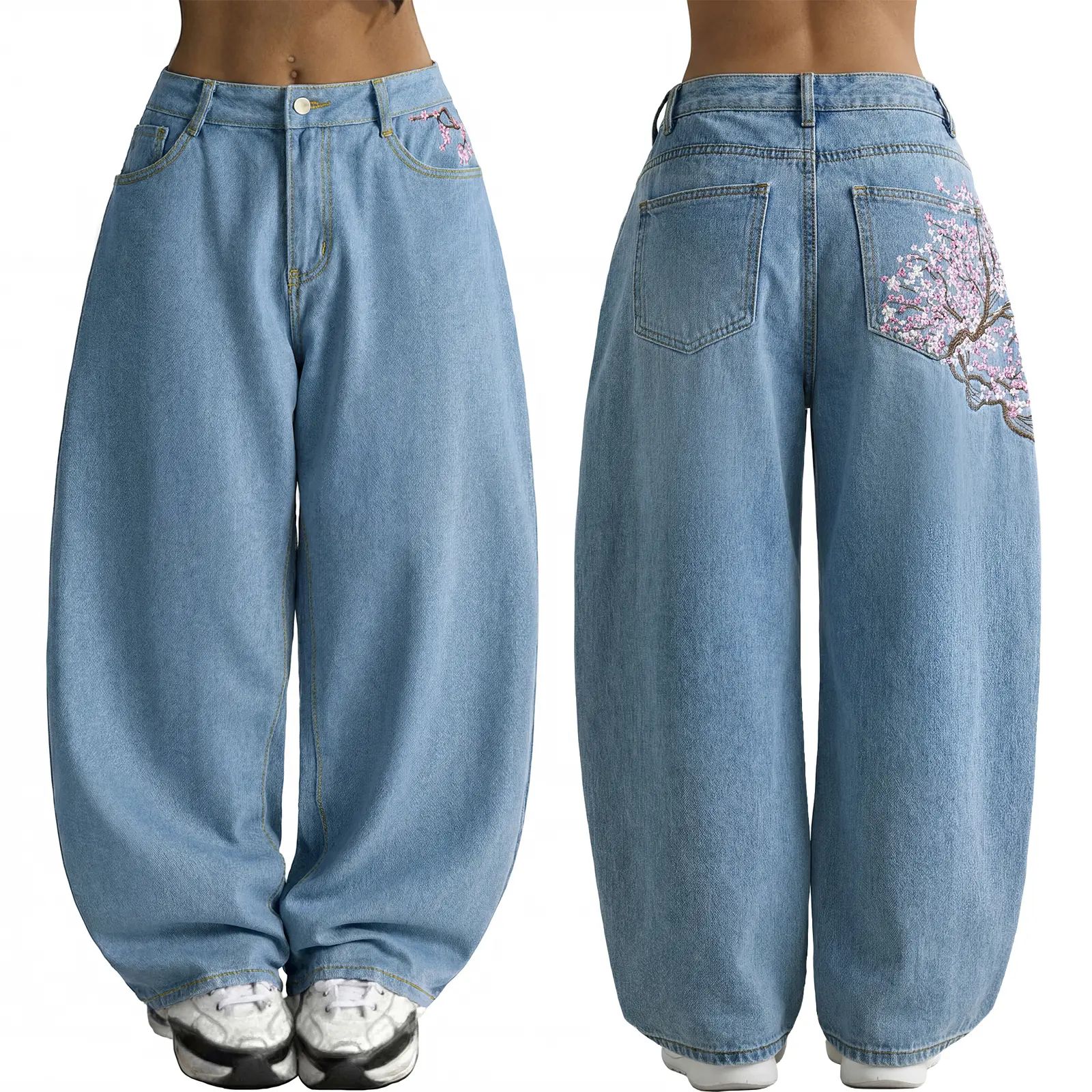 Light Blue-Embroidered Pattern