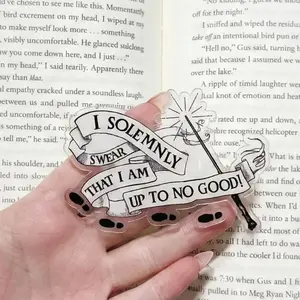 Magnetic Phone Grip Magic Spell Quote Magneticphonegrips – Up To No Good Scroll Design, Wizard School Aesthetic Kindleholder, Funny Reader Gift for Potterhead