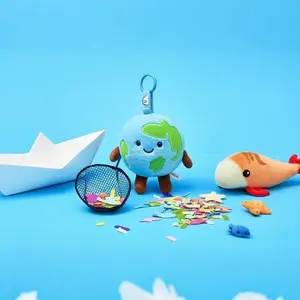 Cute Earth Bag Charm Keychain, Soft Symbol Pendant for Backpacks and Wallets, Eco-Friendly Gift Idea, Adorable Small Earth Keychain