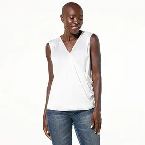 Colleen Lopez Satin Surplice Top