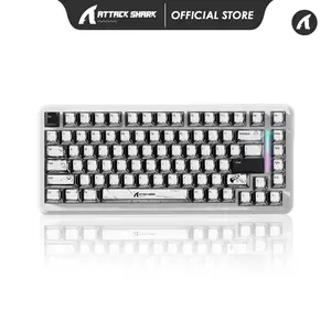 ATTACK SHARK X82PRO HE Wireless Rapid Trigger RGB Mechanical Gaming Keyboard with Adjustable Actuation,2.4G/Wired/BT,8K Polling Rate,Hall Effect Magnetic Switch,5000mAh Battery for PC FPS