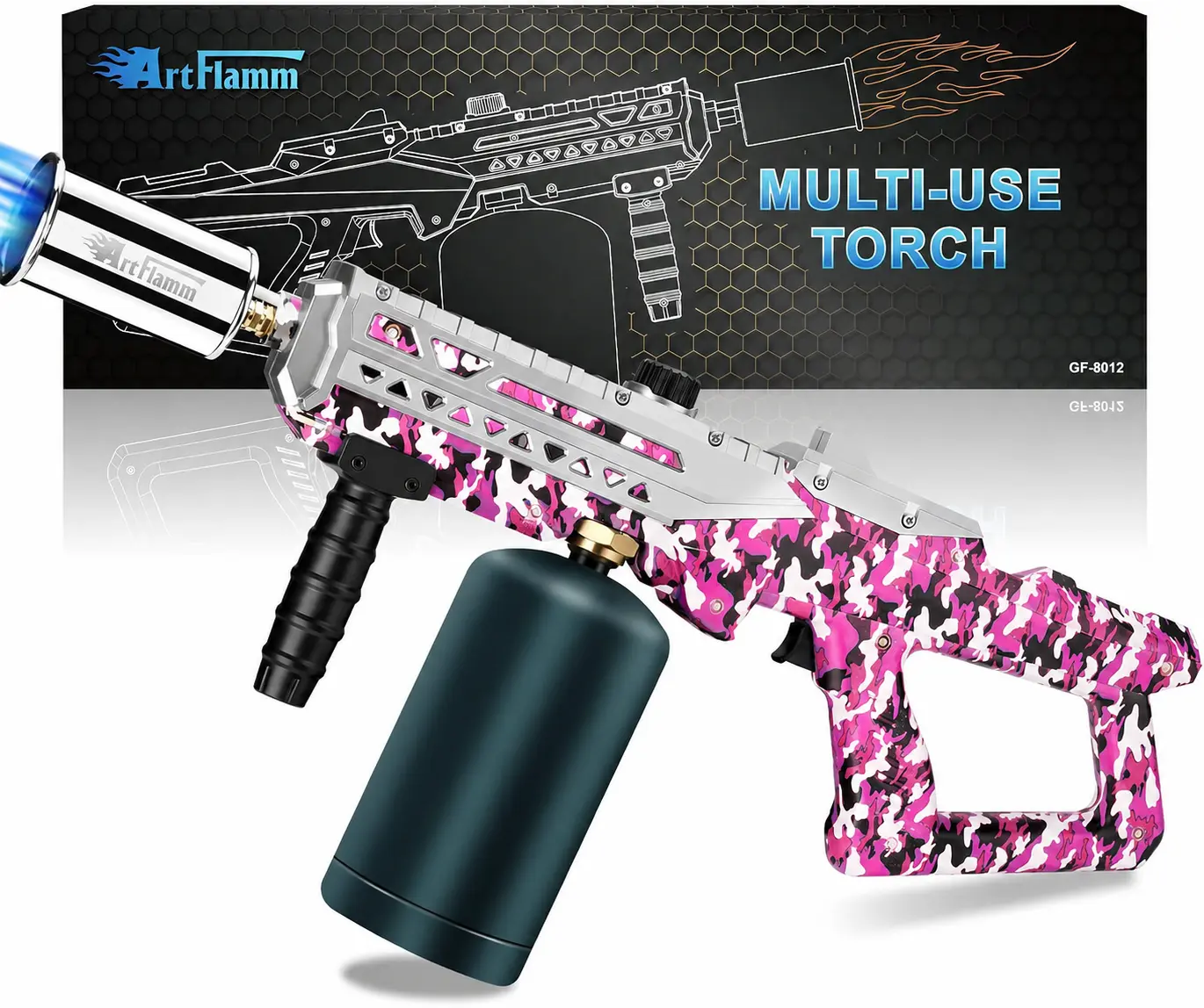 Powerful Propane Torch Gun, Fun Gift for Dad Men, Culinary Blow Kitchen Cooking Torch for Steak Searing, Campfire Charcoal Starter (Tank Not included)