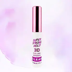 Super Strong Hold 3D Clear Eyelash Glue, 24h Waterproof & Sweatproof, Latex-Free, Fast Drying, Mess-Free, for Beginners & Sensitive Eyes, Waterproof Lash Bond