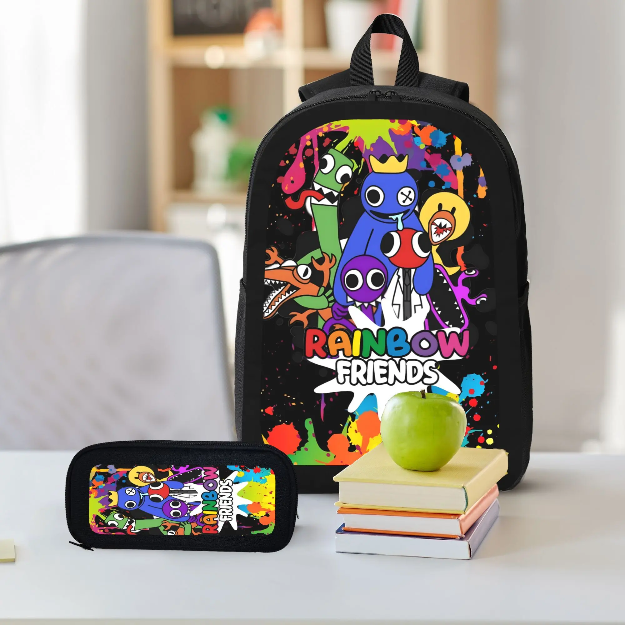 バッグ Rainbow3 Rainbow Friends Backpack With Lunch Box Pencil Case 3 In 1 For Boy