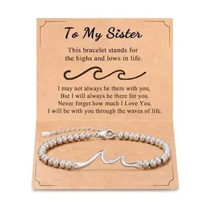 Sister Gifts Bracelet The Waves of Life We've Through Together, Big Sister Little Sister Gift, Sister Birthday Gifts Christmas Gifts