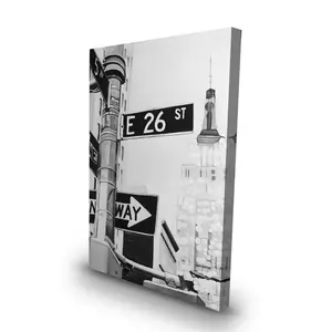 212 MAIN Industrial New York City Street Sign Artwork - 24x36 in. Black Unframed Art Print, Modern Home Decor Wall Art, Home Supplies
