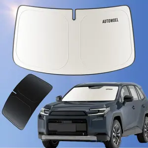 Universal Double-Layer UV-Blocking Car Sunshade – Portable & Foldable,Car Accessories for Girls, Perfect for Sedans, SUVs, and MPVs,Dashcam,Off-white,Please specify the vehicle model, size, and color in the order notes.