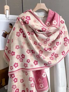 Autumn Winter Vintage Fashion Print Long Scarf, Soft Warm Shawl, Warm Neck Protection Multifunctional Shawl Wrap, Stylish Versatile Accessories