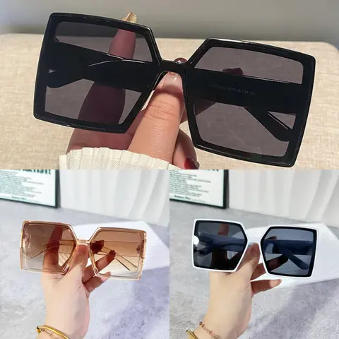 Unisex 3-Pack Square Sunglasses Frames - 2026 Trendy Casual, Large Solid PC, UV Protection, Vintage Thin Horn Rimmed, Blue Light Blocking, Aesthetic Square Face Blue Solid Men's Sunglasses, Aesthetic Men's Sunglasses