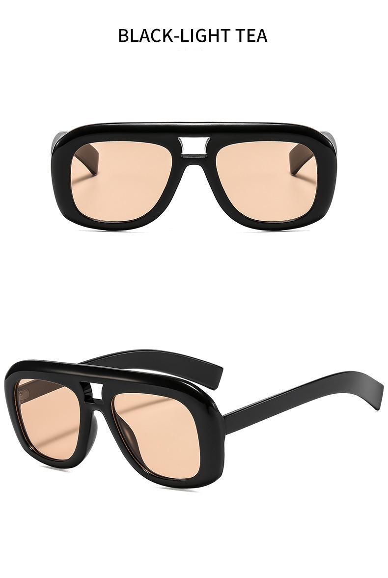 Oversized Retro Aviator Sunglasses for Women Men Y2K Chunky Pilot Frame UV400 Protection Clear Lens Trendy Streetwear Shades