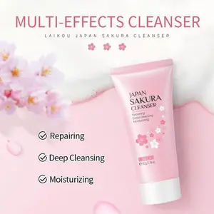 Sakura Foaming Facial Cleanser - Deep Pore Cleansing for Oily & Combination Skin, Gentle Moisturizing Face Wash with Blackhead Care