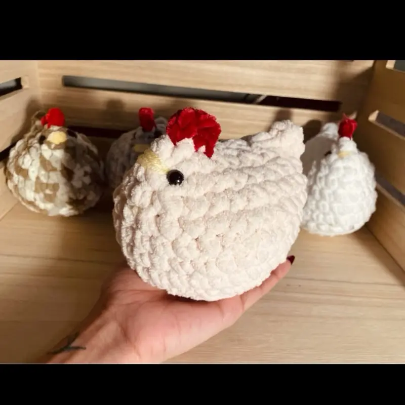 Cute Crochet Chicken Plushies | Handmade Farm Animal | Cottagecore Gift Idea