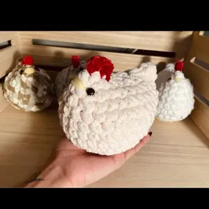 Cute Crochet Chicken Plushies | Handmade Farm Animal | Cottagecore Gift Idea
