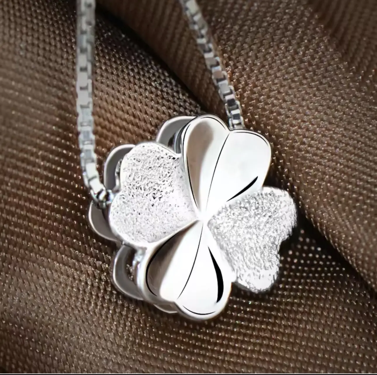 925 Silver Four Leaf Clover Necklace for Women
