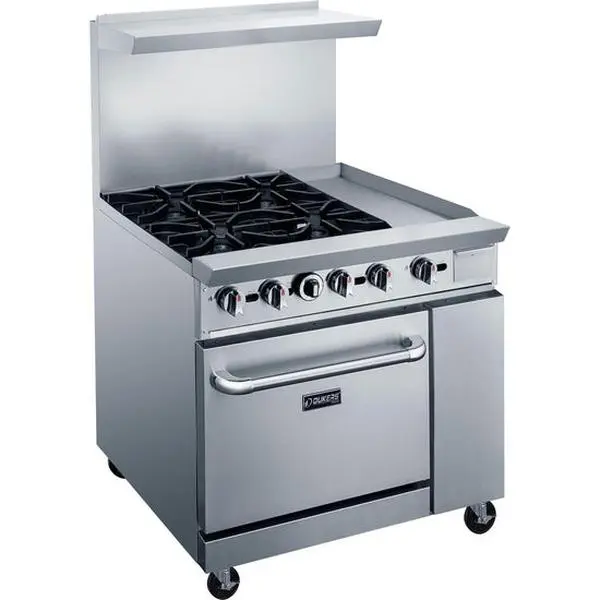 Dukers USA, DCR36-4B12GM, Gas Range with Griddle