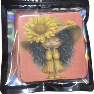 4pk Sunflower girl coasters