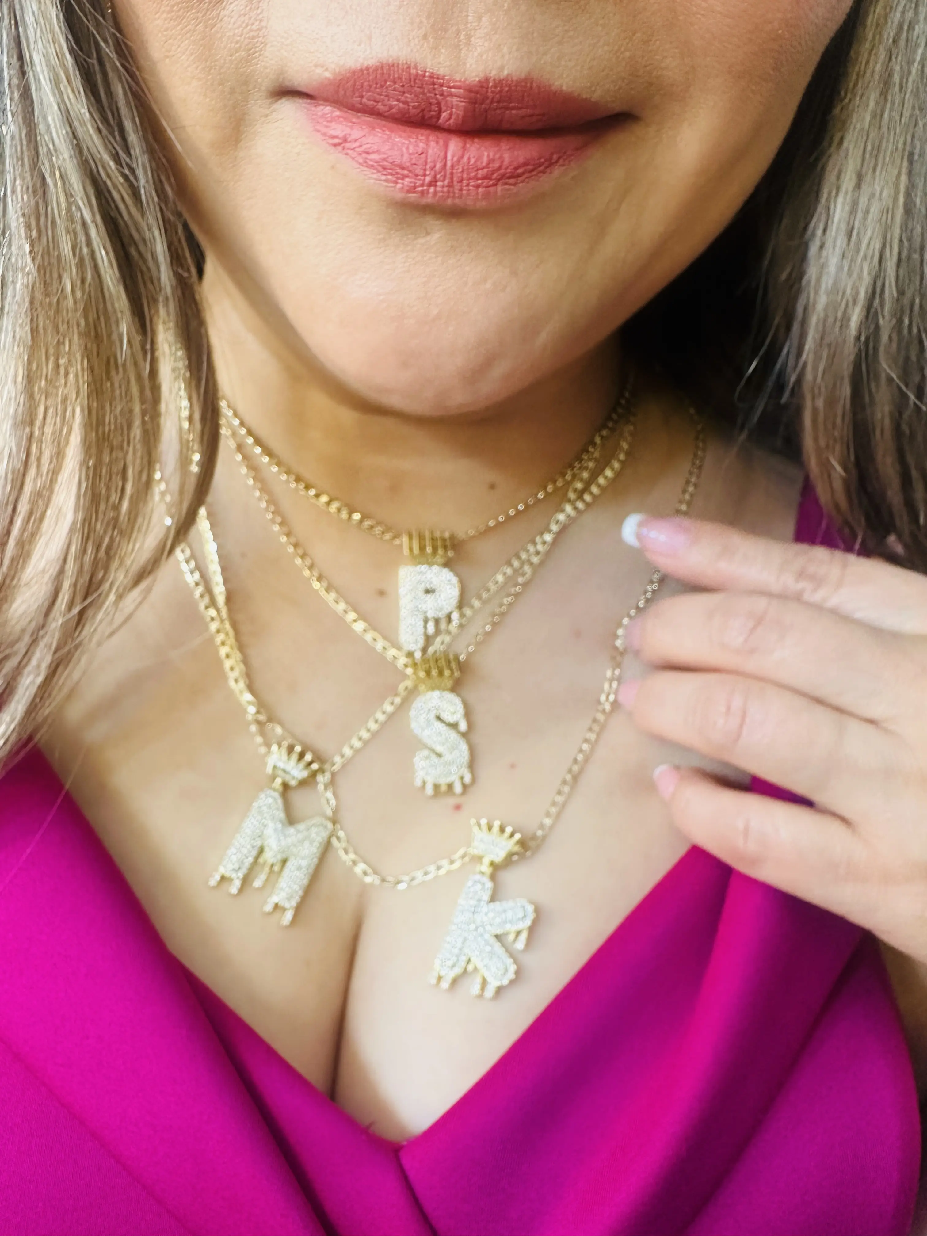 18K laminated letter necklace