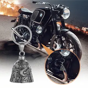 Motorcycle Bike Bell Angel Wing Wheel Never Ride Faster Than Your Angel Can Fly charm mother road Gift & FREE Bell Hanger Handlebars
