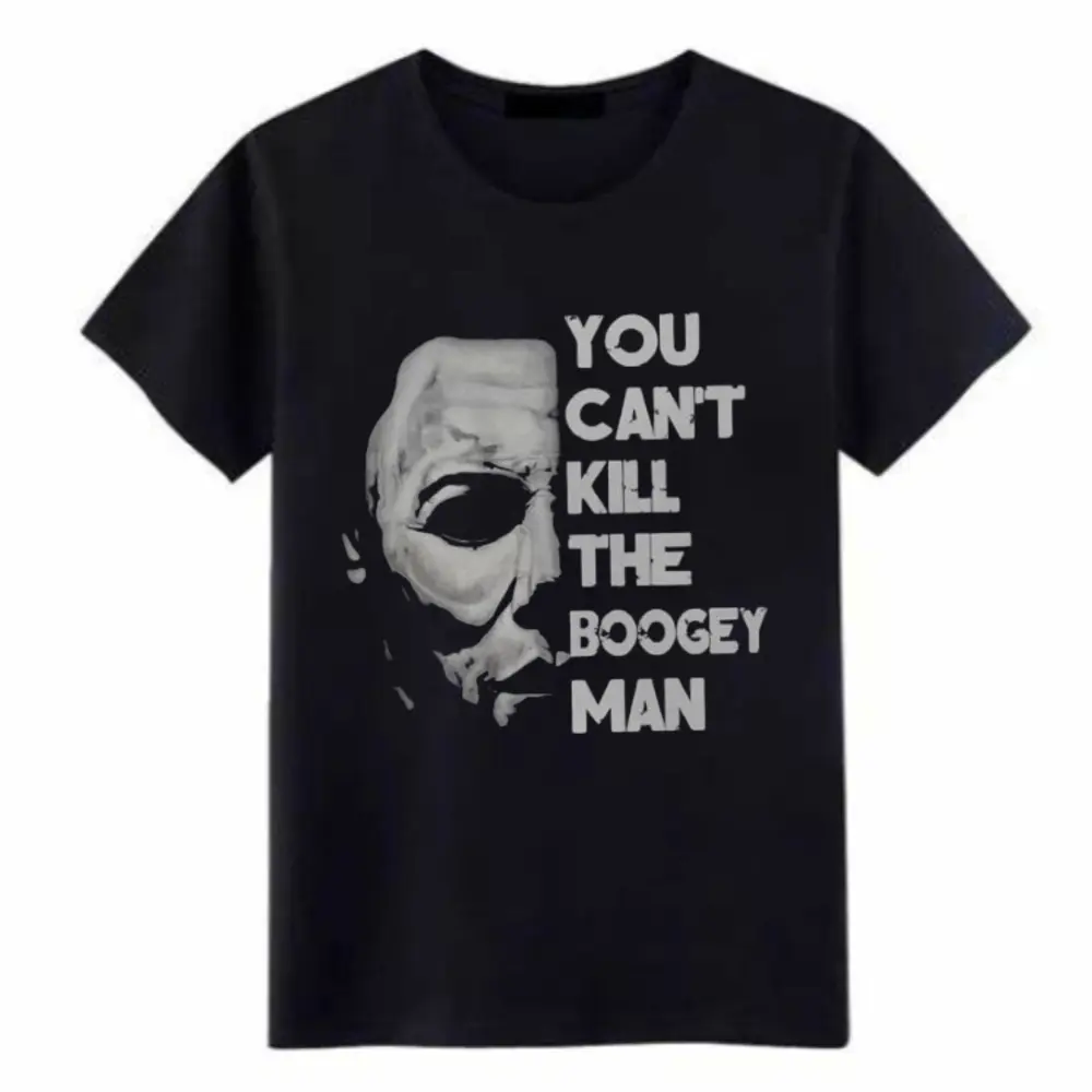 Halloween Michael Myers T-Shirt Summer Cotton Men's Women Top Tee Streetwear Loose Casual Trendy Oversized Retro Harajuku O-Neck Short Sleeve T-Shirt Unisex Menswear Distressed Graphic Big Vintage Round Neck Shortsleeve