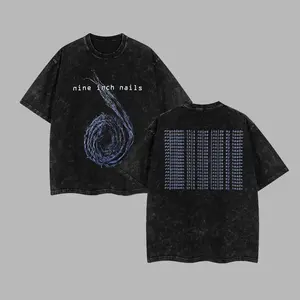 [Baby Gang] Nine Inch Nails Goddamn This Noise Heavy Metal Washed Shirt Unisex Oversize Rock Band Alternative Rock, Industrial Rock Cotton Gift For Rock Music Lovers Vintage 90s Graphic Tees Graphic Streetwear