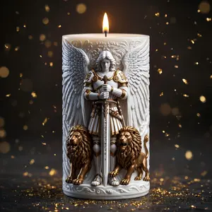 High-End Retro Angel Sword & Lion Relief Silicone Candle Mold, Gothic Aromatherapy Wax Candle Making Mould, Decorative Ornament, Wax Melt