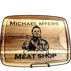 Michael Myers Meat Shop Cutting Board – One of a Kind Laser Engraved Chopping Board With Easel